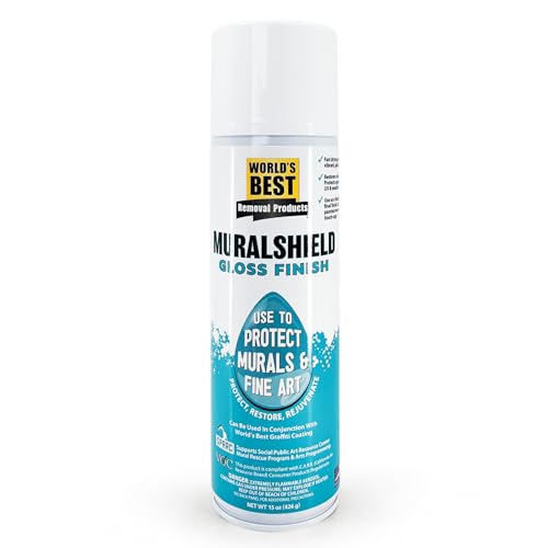 World's Best MuralShield Clear Solvent-Based Preservation Coating, UV Protection and Weatherproofing, for Murals, Fine Art, and Painted Surfaces (1, Gloss, 15 oz)