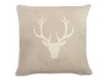 ZOLLNER Funda de Almohada con Cabeza de Ciervo 60% algodón, Funda de Almohada