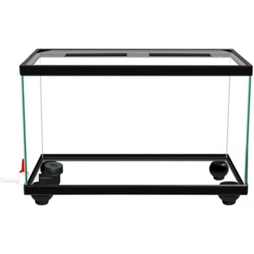 Kisigim亀用飼育水槽 エコロジカルガラスタンク カバー付 厚ガラス 爬虫類ケージ 両生類ケース 底部排水 (60cm)