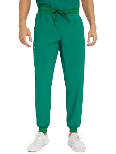 COZY SCRUBS Scrub Pants for Men, Jogger Pants, Hunter Green, 2XL