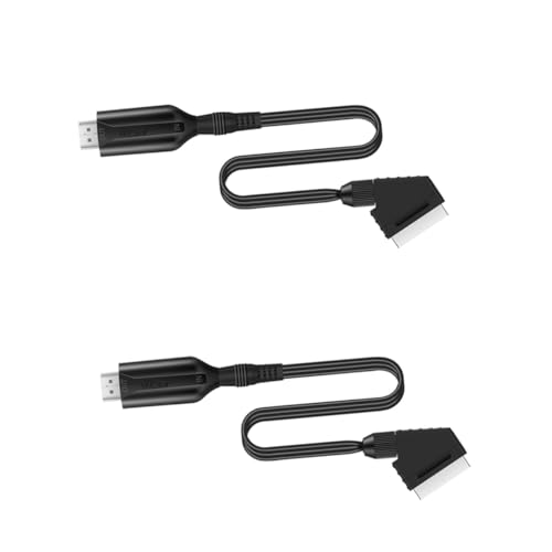 UPKOCH 2piezas Scart Video Adaptador Convertidor De Audio Video Cable Scart De Conexión Directa Consumo De Energía Compatible Hdtv y Proyectores