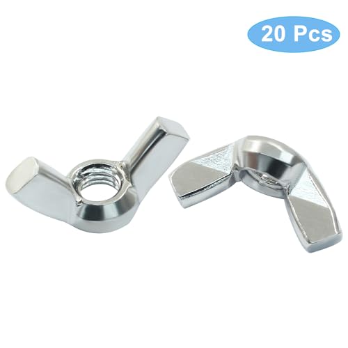 waziaqoc 20 pcs m6 wing nuts 304 stainless steel wing nuts fasteners parts din315 butterfly nut