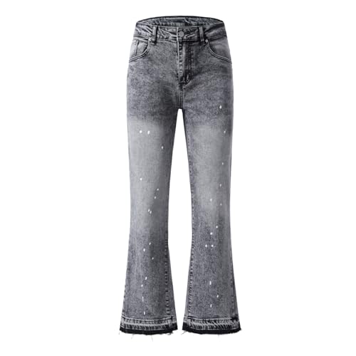Jean évasé Y2K homme bootcut déchiré patchwork style denim années 70 d'été