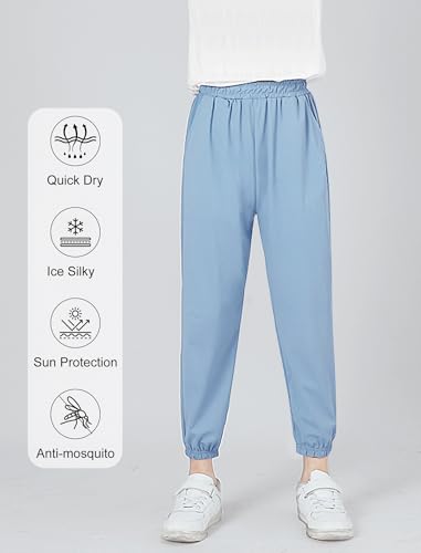 Rolanko Girls Joggers with Pockets, Quick Dry Silky Kids Sweatpants Lightweight Athletic Pants for Casual Activewear2