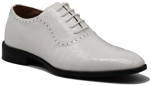 Image of Gator3N Men's Alligator Crocodile Print Oxfords Fashion Lace Up Dress Shoes