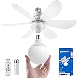 Socket Fan Light - Ceiling Fans with Lights and Remote/Socket Extender,Adjustable brightness and 3 color temperature of lighting Wind Ceiling Fan...