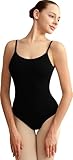 BAKPH Women's Camisole Dance Leotards for Ballet, Detachable Adjustable Elastic and Clear Straps, Full Front Lining(XW4029-06-L)