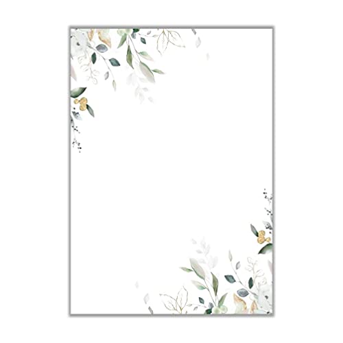《leaf frame》A4 50枚 OA用紙 メニュー用紙 コピー 印刷可 背景紙 包装紙 ブックカバー かわいい おしゃれ