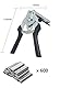 Hog Ringzange mit 600 verzinkten Hog-Ringen,Zaunzange,hog ring zange kit,hog ring pliers set,Hog Ring Zange,Typ M Nagelringzange,Hog-Ring-Set,für Polster, Zäune, Heimwerkerarbeiten, Möbel(schwarz)
