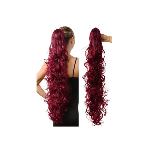 JIANBOHAIRS Pferdeschwanz-Verlängerungen, 86,4 cm lang, lockig,...