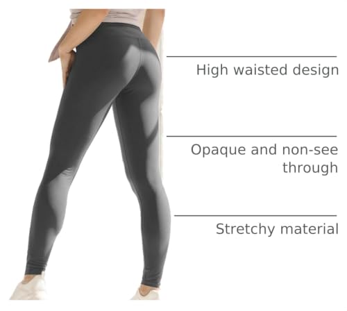 Image of TNNZEET High Waisted Leggings for Women - No See Through Tummy Control Cycling Workout Yoga Pants with Pockets Reg & Plus