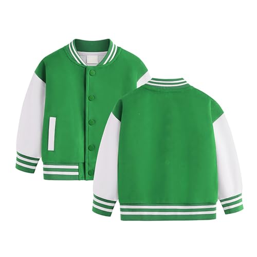 Kids Boys Varsit𝐲 Jacket Baseball Jacket Sport Cardigan Striped Sweatshirt Toddler Girls 𝐁omber Coat School Uniform2