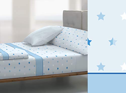 TOLRA Juego DE SÁBANAS TÉRMICAS Azul Cama 105 cm TC517 CORALINA