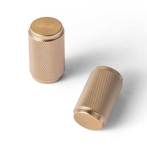 Goo-Ki 6 Pack Champagne Bronze Knurled Cabinet Knobs – Textured
