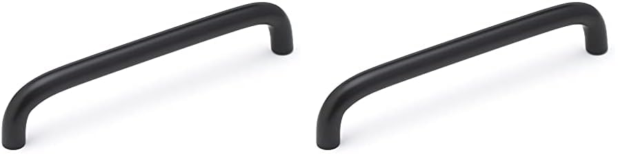 Richelieu Hardware BP33285900 Livingston Collection - Tirador funcional central de gabinete negro mate de 5 132 pulgadas (5.039 in) (paquete de 2)