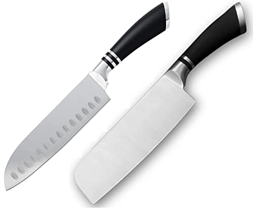 Image of Knife, Butcher Knife, Meat Cleaver Knife Chopping, Cooking Chef Butcher Knife, Sharp Santoku Knives, Kitchen Tools Utensils Nakiri, Blade 12 in (Pack of 2)