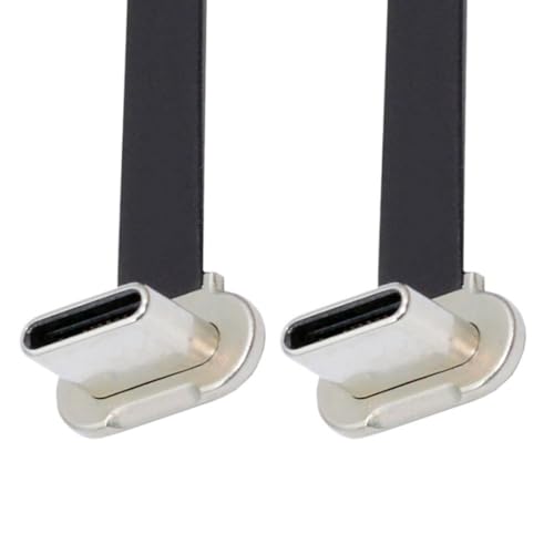 chenyang 0,23 Fuß USB C kurzes flaches Kabel, USB 2.0 Typ C Dual 90 Grad abgewinkeltes PD 65W Schnelllade Datenverlängerungskabel