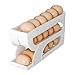 Imagen de Contenedor De Huevos Para Refrigerador Dispensador De Huevos Para Nevera Soporte Para Huevos De 3 Niveles Para Nevera PP Soporte Para Huevos Rodante Para Refrigerador