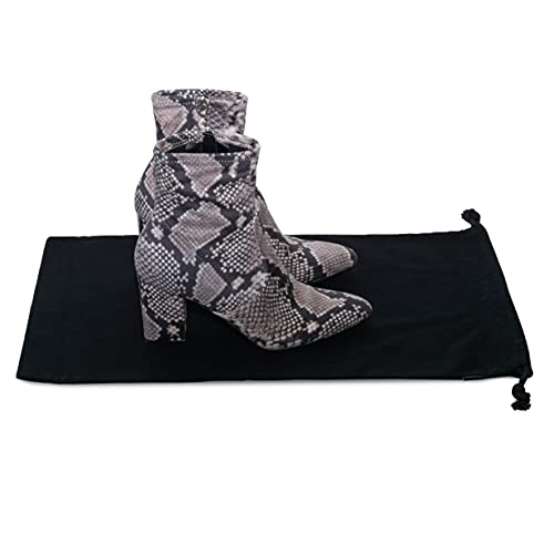 Image of ZENPAC Cloth Bags, Black Duster Flannel Boot Storage with Drawstring Closure, Washable Breathable Cotton Fabric for Shoe, Luggage, 12.5x20.5, 2 Pack