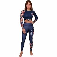 Hardcore Training Thor Compression Langarm Top Damen Frauen Fitness MMA Boxing Grappling BJJ Rash Guard Yoga (DE/NL/SE/PL, Alphanumerisch, XL, Regular, Regular, Black Blue)