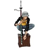 Trafalgar D. Water Law Figuras de anime posición en cuclillas 23 cm PVC Figuras de acción coleccionables Estatua Escritorio Decoración Regalo para los fans del anime