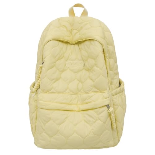 JHTPSLR Puffer Backpack Quilted Backpack for Women Puffy Bags Trendy Casual Daypack Daily Travel Lightweight (Yellow)