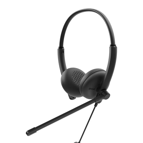 Image of Dell Wired Headset WH125, Boom Mic, Black | USB Type-A, Mac & Windows, Leatherette Cushions, 270 Rotational Mic, Computer Use
