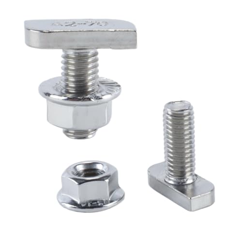 Durlo 20PCS Hammer Head Screws Sets, M8x20mm Stainless Steel T Screws and Flange Nuts for PV Solar Mounting Rails Photovoltaic Greenhouse