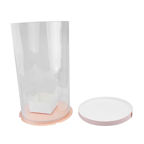 IWOWHERO Unique Round Bouquet Box Stylish and Flower Wrapping Box for Special Occasions