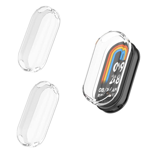 2 custodie compatibili con Xiaomi Smart Band 10 pellicola protettiva protettiva protettiva in TPU flessibile, antigraffio, cover protettiva per Xiaomi Mi Band 10 (trasparente + trasparente)