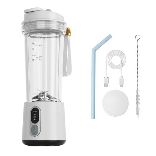 Oxxggkao Batidora de mano que funciona con pilas con configuración de cortador cuádruple y materiales, perfecta para frutas y verduras frías combinador de cortesía