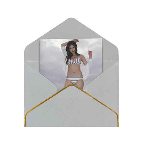 メッセージカード 今田美桜 グリーティングカード 人気 シンプル 挨拶状 年賀状 感謝カード 金箔押し 封筒付き 多機能 レター用品 友達 家族 記念日 新年 お正月 お誕生日 贈り物 おしゃれ プレゼント