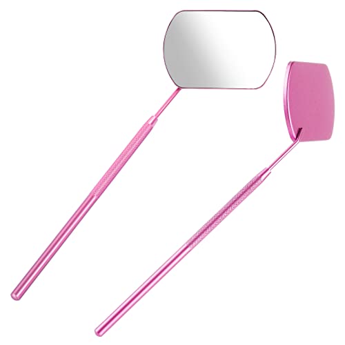 Sibba Extensiones de pestañas cuadradas con espejo de pestañas ligeras, aplicador de 1 pieza de acero inoxidable desmontable pestañas postizas espejo multiusos boca examen dental accesorio cosmético Cover