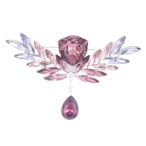 Broche aile d'ange émail moissanite chaîne pour accessoire costume homme