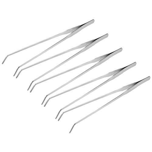 uxcell Aquarium Curved Tweezers 10.6 Inch Stainless Steel Extra Long, Fish Tank Aquatic
