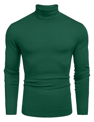 Pull à col roulé en tricot COOFANDY pour homme, coupe ajustée décontractée