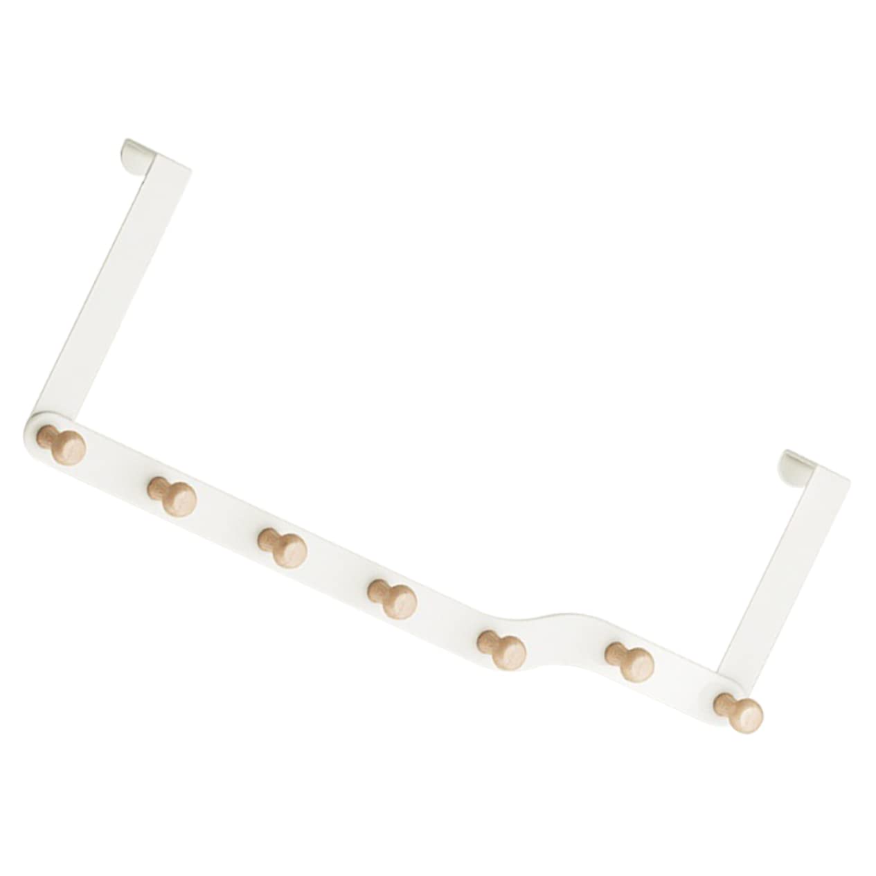 Homoyoyo Gancho para Puerta sin Taladrar, Colgador de Madera Blanco 7 Ganchos, Práctico y Ahorra Espacio para Dormitorio y Baño