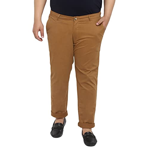 Image of Urbano Plus Men Mid Rise Cotton Regular Fit Casual Chino Pants Stretch