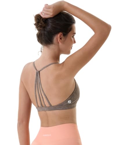 Image of AUROLA Mercury Workout Sports Bras Women Athletic Removable Padded Backless Strapy Minimal Crop Top