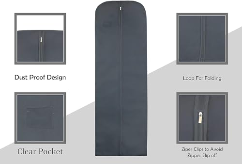 Wedcova Dress Bag, Grey, 24"x72" inches (Pack of 1) - Image 2