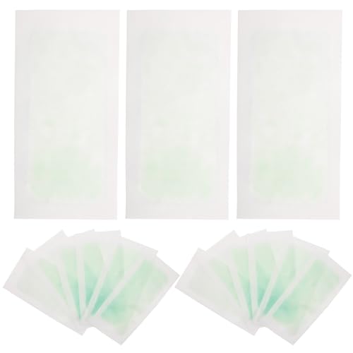 IMIKEYA Bandas de Cera Depilatoria Verde 30 Unidades para Depilación Corporal y Facial Tiras Desechables para Piernas Axilas y Pecho Eliminación Rápida y Eficaz del Vello