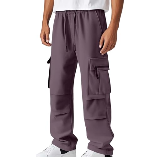 Men's Casual Cargo Pants Elastic Waist Drawstring Comfortable Lightweight Joggers for Daily Wear and Running2
