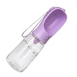 Botella Agua Perro Portátil Antigoteo Morada – Bebedero Perro Portátil para Paseo y Viaje – Dispensador de Agua Perros con Botón y Bloqueo – Botella Agua Pipi Perro y Mascotas