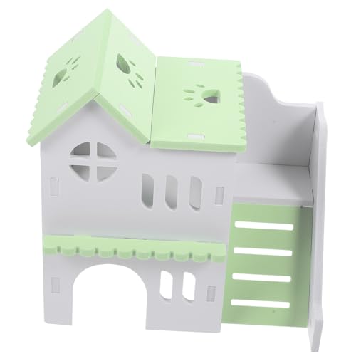 SUPVOX 木製 ハムスター 隠れ家 小屋 モルモット チンチラ フェレット ハリネズミ ドワーフバニー 用 無垢材 ケージ アクセサリー ペットハウス