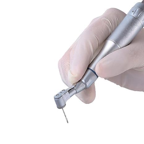 Image of Contra Angle Handpiece for dental chair unit | High Precision, Durable, Ergonomic Design | Ideal for Dental Procedures | Stainless Steel, Smooth Rotation, Comfortable Grip