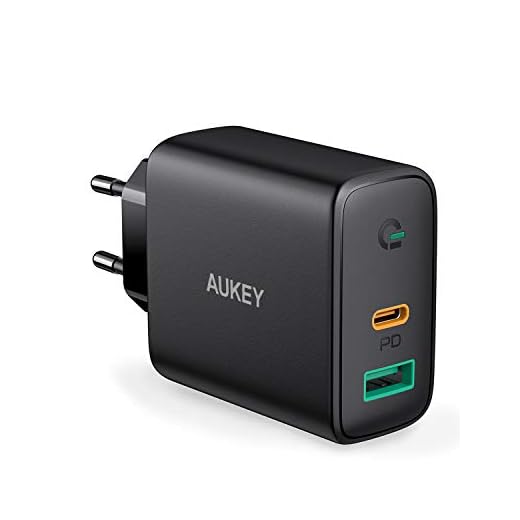 AUKEY USB C Chargeur Secteur USB avec Dynamic Detect, Chargeur Mural avec 30W USB C Power Delivery 3.0 pour iPhone XS/XS Max/XR, Pixel 3 / 3XL, MacBook Air, Nintendo Switch.etc.