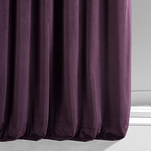 Image of HPD Half Price Drapes Signature Plush Velvet Blackout Curtains for Bedroom (1 Panel), 50W X 108L Hotel Black Out Curtains for Living Room, Thermal Insulated Blackout Curtains for Windows, Plum Blossom
