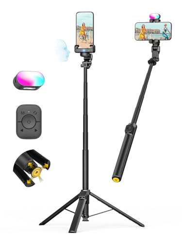 Gimbal inteligente AOCHUAN seguimiento facial IA y palo selfie de 71 pulgadas