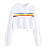 Ocasión: Casual ZJSWCP Sudadera Casual Mujer Color Sólido Volver Cinta Arco Iris Suéter de Manga Larga Suéteres Moletom Femenino Tumblr Licorne Coreano 30,XXL