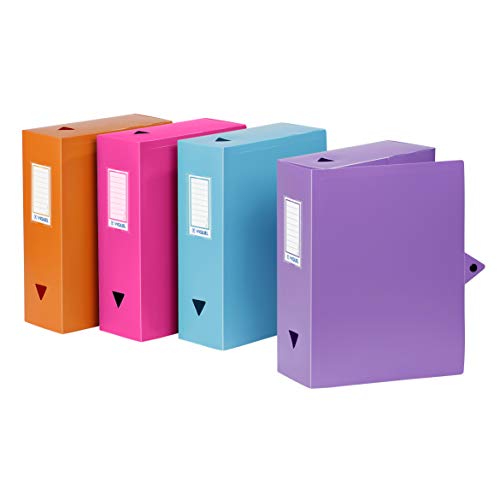 Boîtes de rangement Viquel A4 dos 100 mm pour organiser un bureau encombré